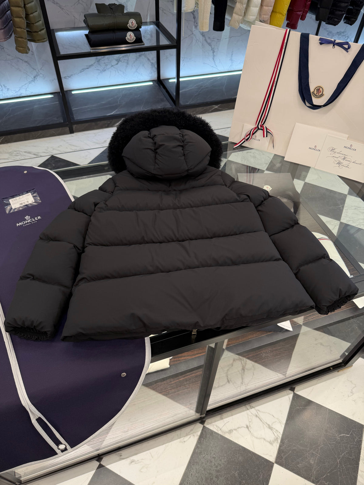Laichefur cropped down jacket