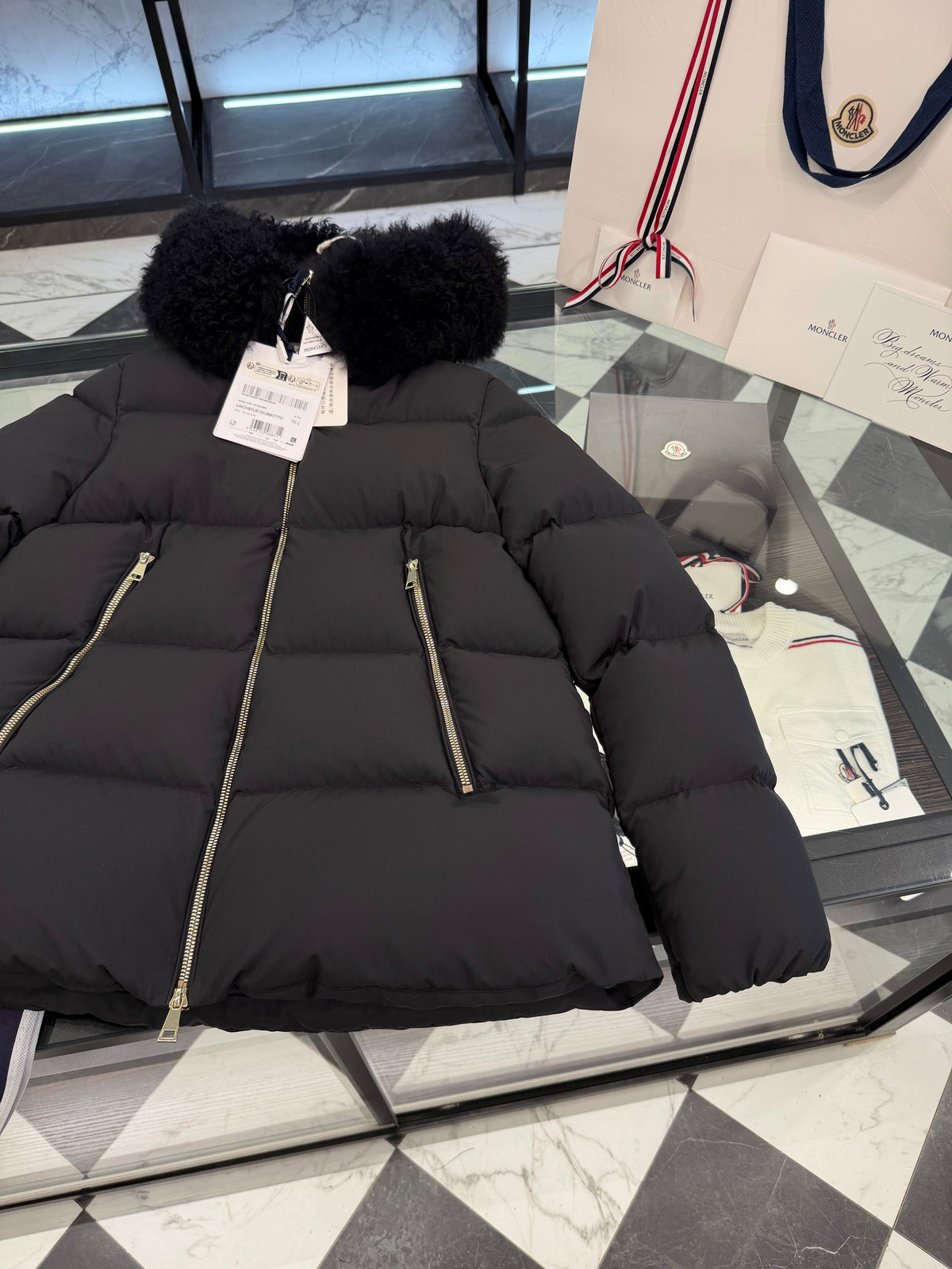 Laichefur cropped down jacket