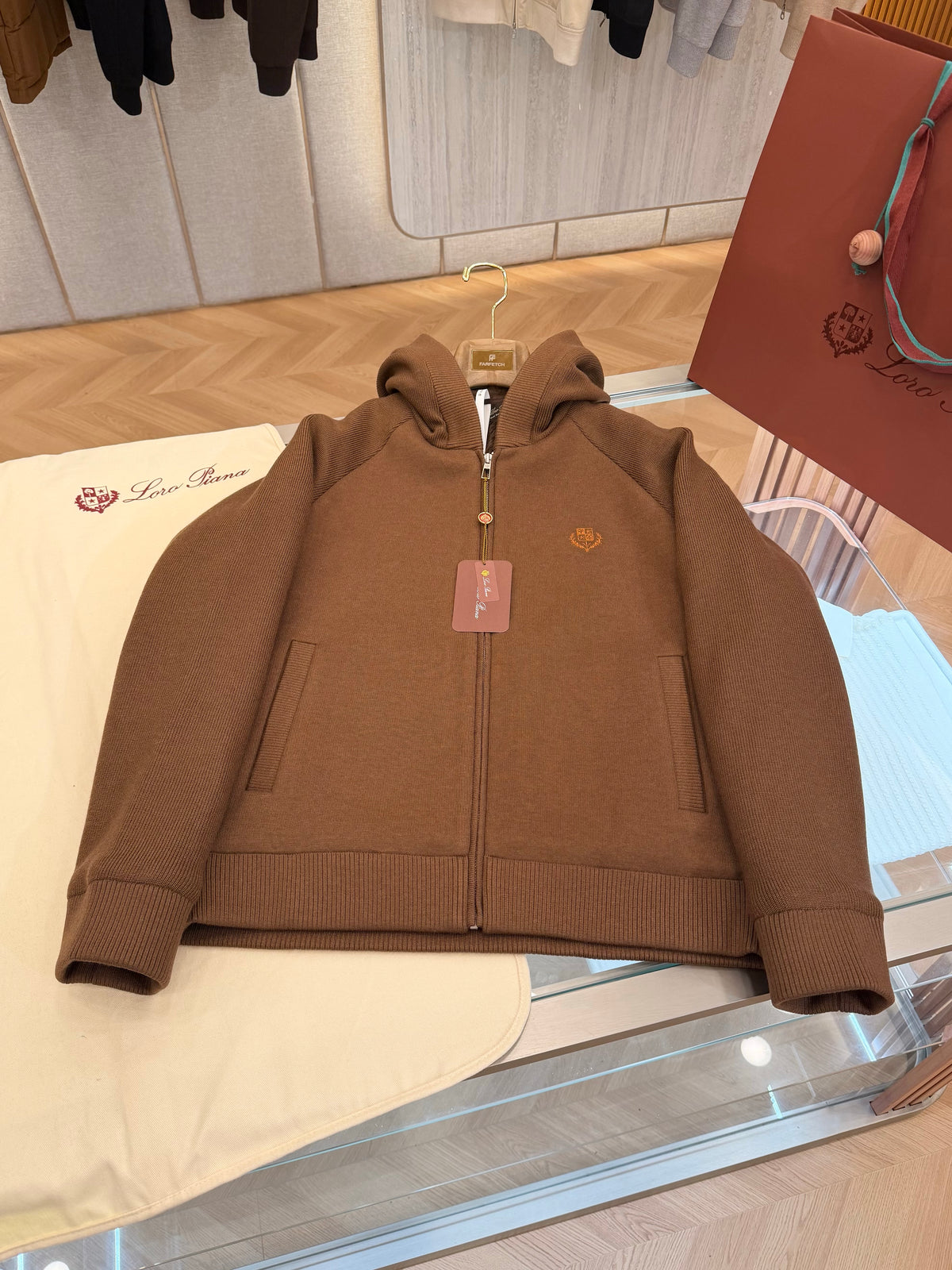 Vicuna zipper hoodie