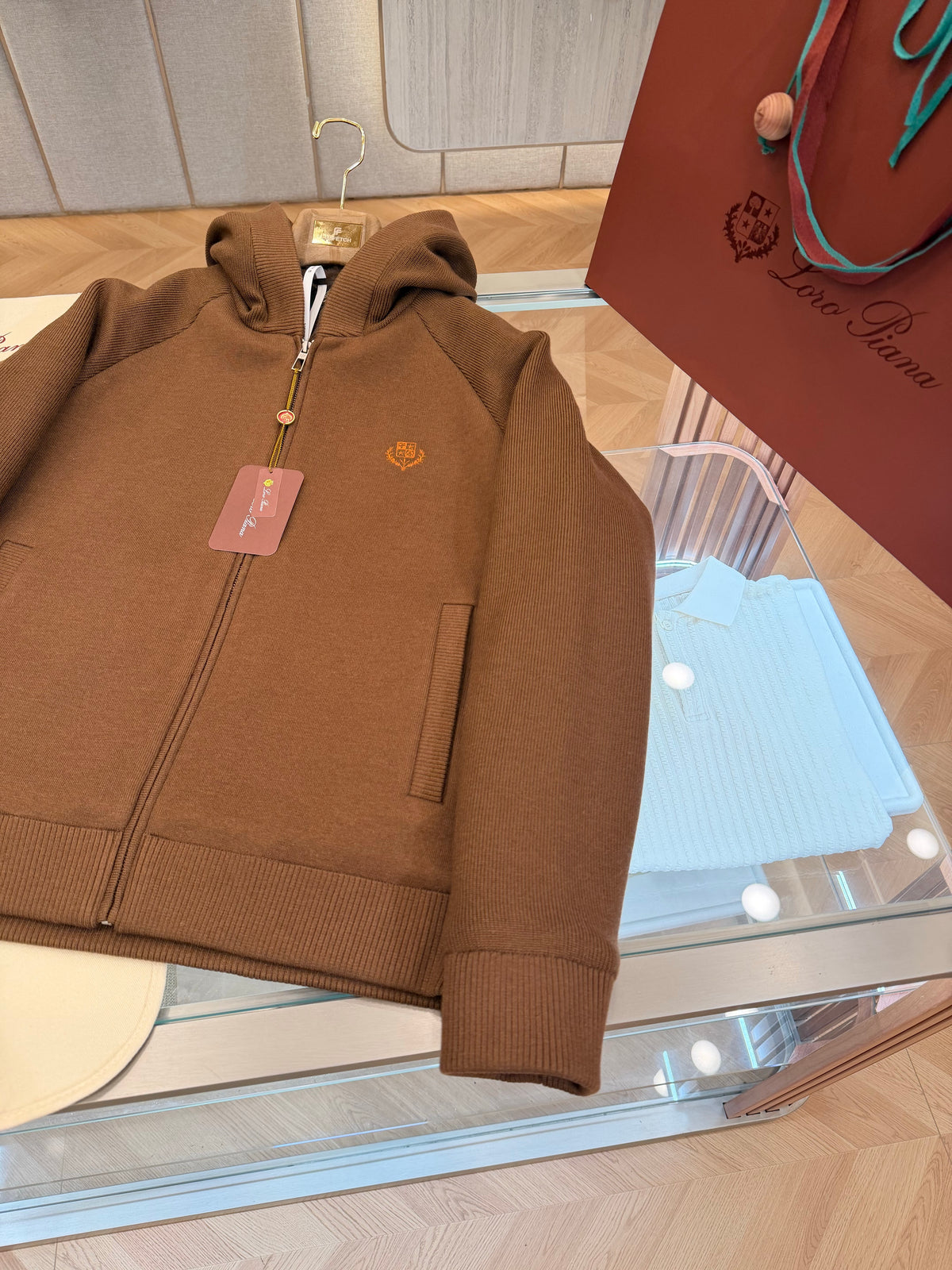 Vicuna zipper hoodie
