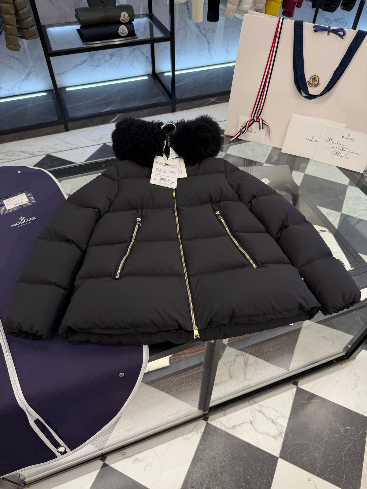 Laichefur cropped down jacket